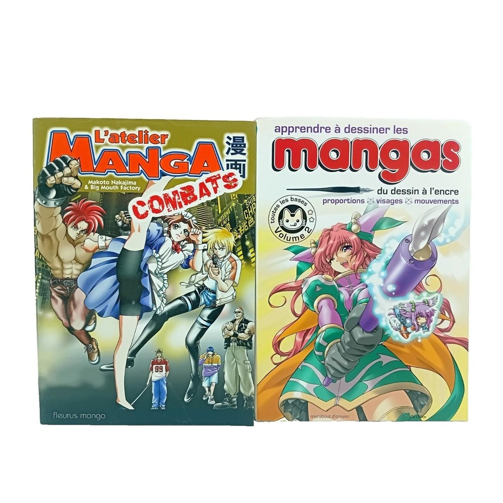 Apprendre à dessiner les mangas Vol.‎ 2 + L'atelier Manga Combats Animé – Lot
